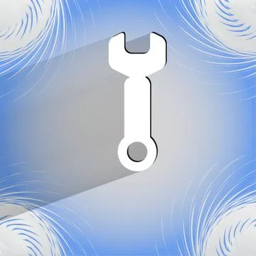 Wrench. tool to work Flat modern web design on a flat geometric abstract back Stock Illustration
