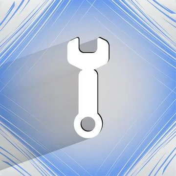 Wrench. tool to work Flat modern web design on a flat geometric abstract back Illustrazione stock