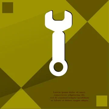 Wrench. tool to work. Flat modern web design on a flat geometric abstract backgr Stock Illustration