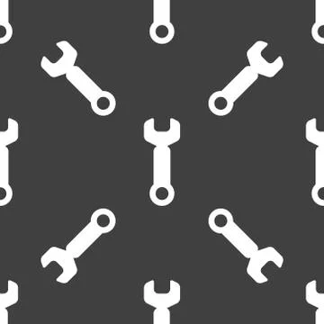Wrench. tool to work web icon. flat design. Seamless pattern. Stockillustratie