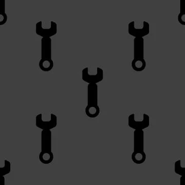 Wrench. tool to work web icon. flat design. Seamless pattern. Illustrazione stock