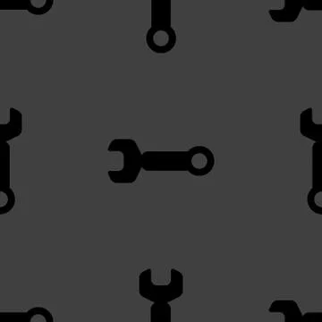 Wrench. tool to work web icon. flat design. Seamless pattern. Stock Illustration