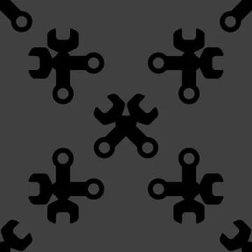 Wrench. tool to work web icon. flat design. Seamless pattern. イラスト素材