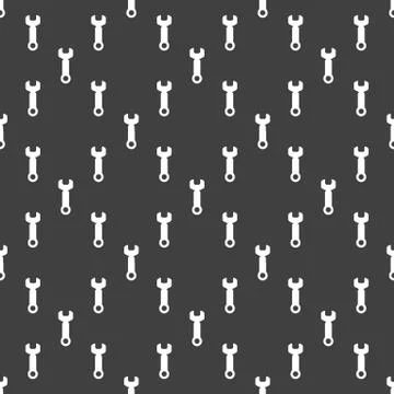 Wrench. tool to work web icon. flat design. Seamless pattern. 스톡 일러스트