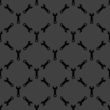 Wrench. tool to work web icon. flat design. Seamless pattern. 스톡 일러스트