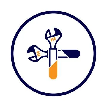 Wrench, tools, adjustable wrench icon Stock Illustration