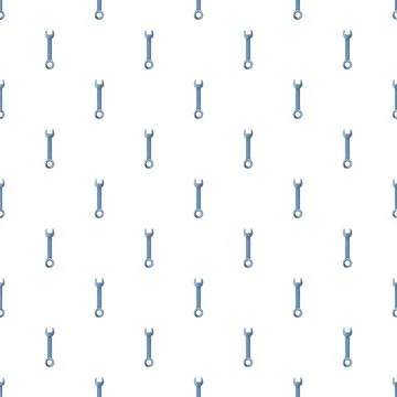 Wrench tools aligning on white seamless pattern background Illustrazione stock