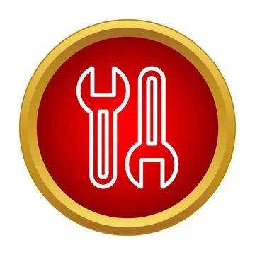 Wrench tools outline icon representing service settings Stock Illustration