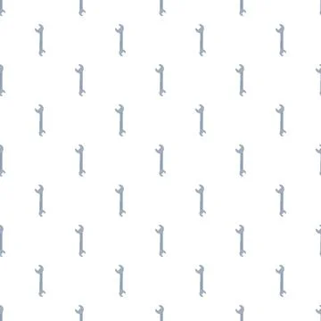 Wrench tools repeating pattern on white background イラスト素材