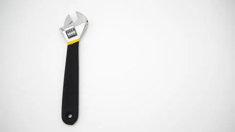 Wrench top angle view isolated white back ground. Stock Photos