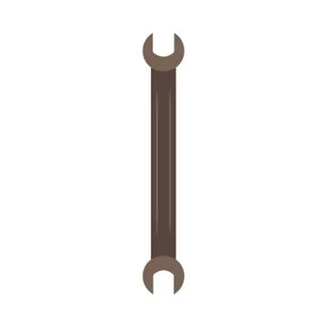 Wrench top view flat vector icon. Industrial steel hardware engineering iron  Stock Illustration
