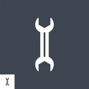 Wrench Vector Glyph Icon Stock Illustration