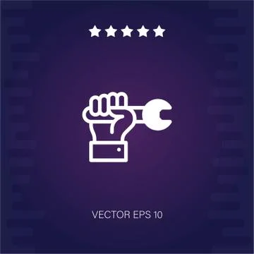Wrench vector icon Stock Illustration