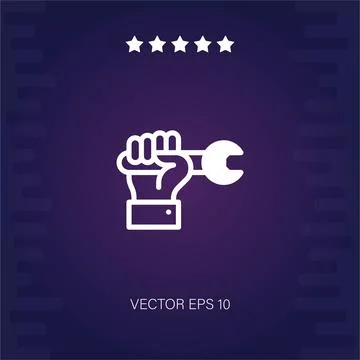 Wrench vector icon Stock Illustration