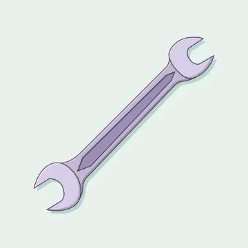 Wrench Vector Icon Illustration. Spanner Vector. Flat Cartoon Style Suitabl.. Stock Illustration
