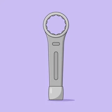 Wrench Vector Icon Illustration. Spanner Vector. Flat Cartoon Style Suitabl.. Stock Illustration