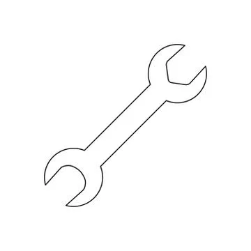 Wrench vector line icon Stock Illustration