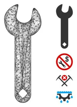 Wrench Web Vector Mesh Illustration Stock Illustration