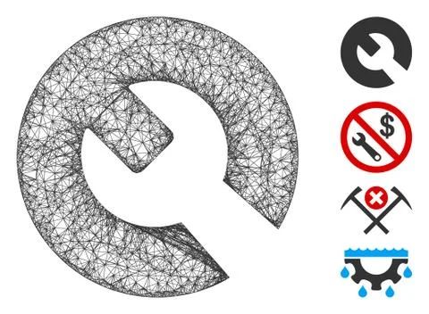 Wrench Web Vector Mesh Illustration 스톡 일러스트