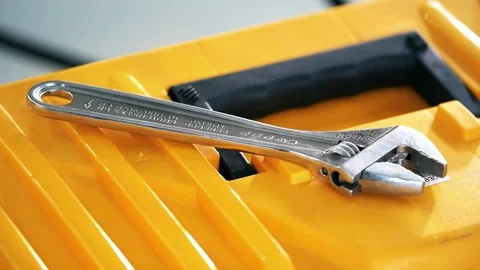 The wrench which repairs the majority of breakdowns in the plane Stock Footage 102617692
