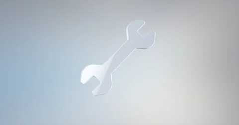 Wrench White 3d Icon Video stock 67686003