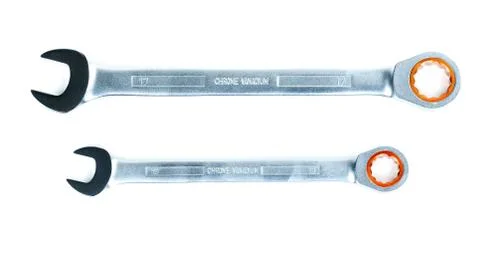 Wrench on white background. Stock Photos