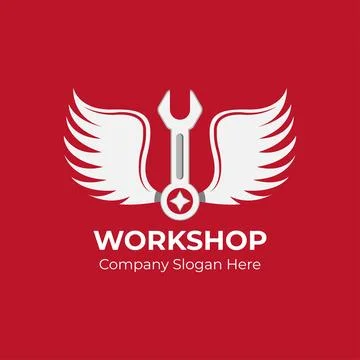 Wrench with wings logo. Stock Illustration