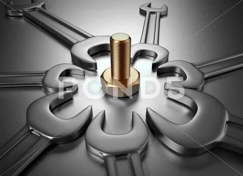 Wrenches and screw Stock Illustration