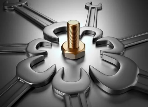 Wrenches and screw Stock Illustration