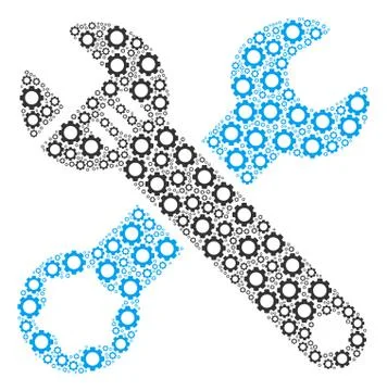 Wrenches Composition of Cogs Stock Illustration
