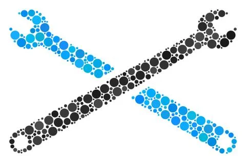 Wrenches Composition of Filled Circles Stockillustratie