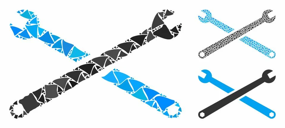 Wrenches Composition Icon of Inequal Items Stockillustratie
