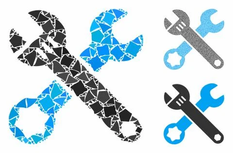 Wrenches Composition Icon of Uneven Elements Stock Illustration