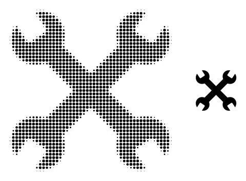 Wrenches Halftone Dot Icon イラスト素材