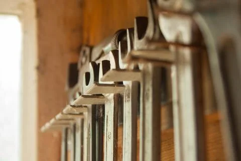 Wrenches in a row Stock Photos