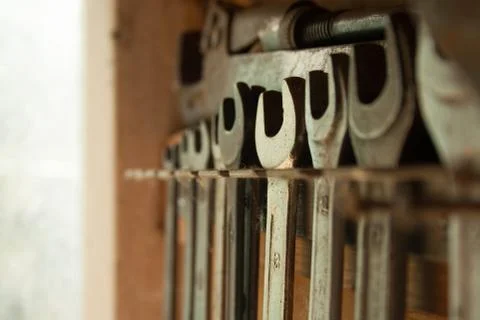 Wrenches in a row Stock Photos