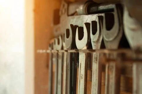 Wrenches in a row Stock Photos