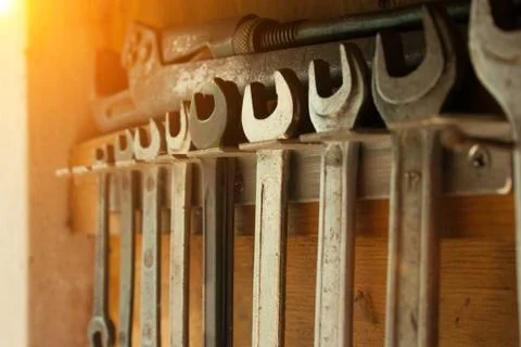 Wrenches in a row Stock Photos