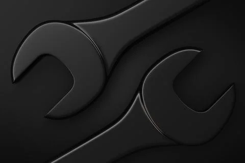 Wrenches on the surface. Dark style Foto stock