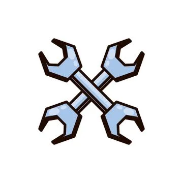 Wrenches tool crossed isolated icon 스톡 일러스트