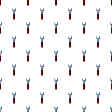 Wrenches tool pattern repeating on white background Stock Illustration