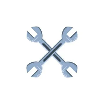 Wrenches tools crossed isolated icon Illustrazione stock