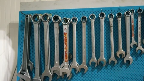 Wrenches on the wall Stock Footage 103773860