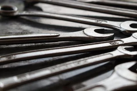 Wrenchs closeup Stock Photos