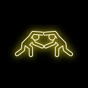 Wrestlers fighting in neon style icon Stock Illustration