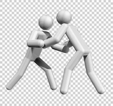 Wrestling 3D symbol Stock Illustration