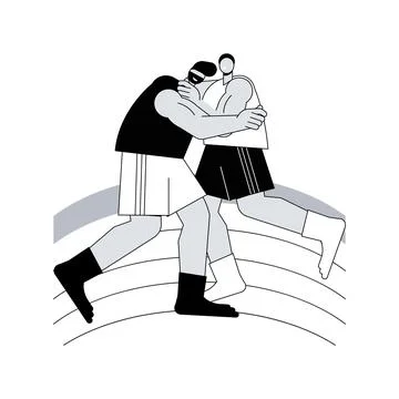 Wrestling abstract concept vector illustration. Stock Illustration
