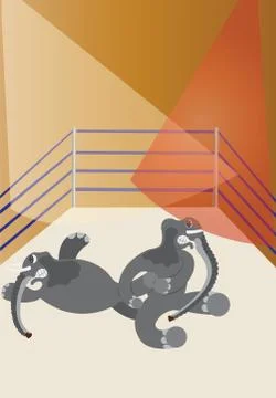 Wrestling giants Stock Illustration