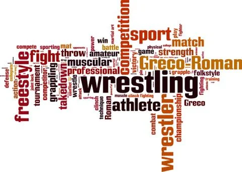 Wrestling word cloud Stock Illustration