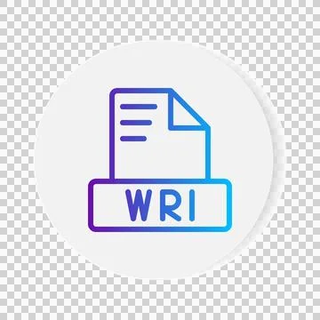 Wri document format file icon. with gradient outlines. vector illustration. Illustrazione stock